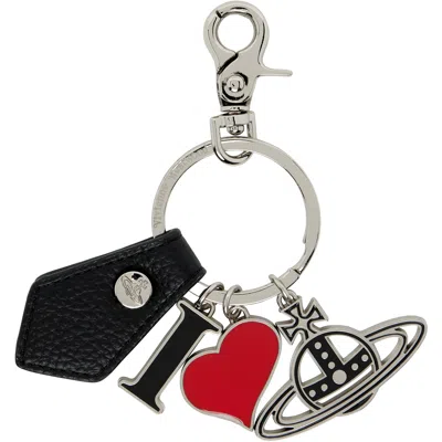 Vivienne Westwood 'i Love Orb' Keychain In Aw24-n403 Black