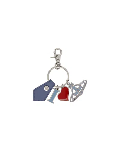 Vivienne Westwood 'i Love Orb' Keychain In Blue