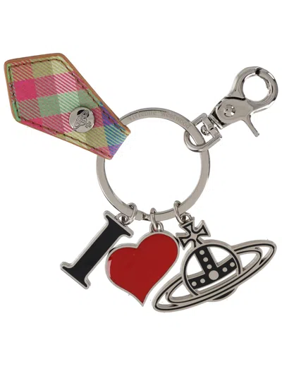Vivienne Westwood "i Love Orb" Keychain In Multi