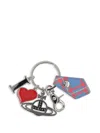 Vivienne Westwood Orb Keyring Plaid Detail In Blue