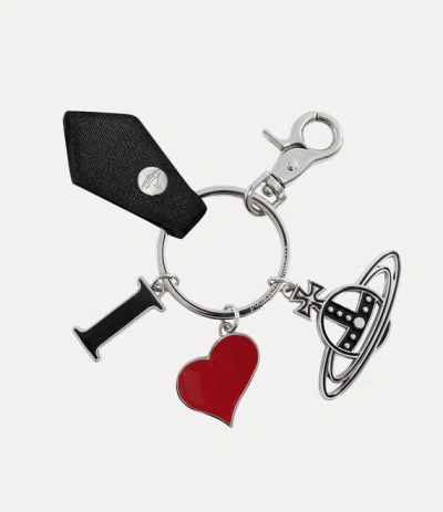 Vivienne Westwood I Love Orb Keyring Faux Leather Black One Size Unisex