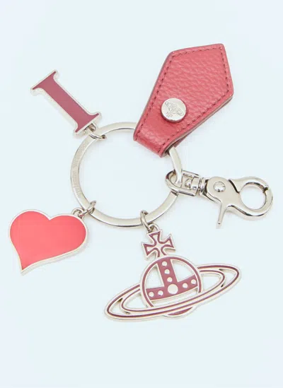 Vivienne Westwood I Love Orb Keyring In Red