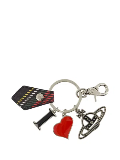 Vivienne Westwood I Love Orb Keyring In Silver