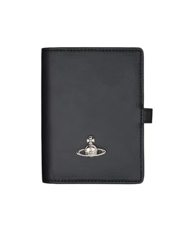 Vivienne Westwood Imitation Leather Passport Holder In Black