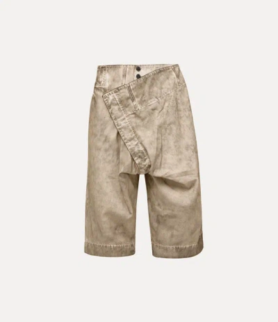 Vivienne Westwood Inferno Shorts Marble Denim Washed-beige 31 Men In Neutral