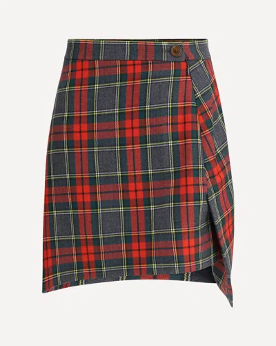 Vivienne Westwood Red And Green Wool Skirt In Multi