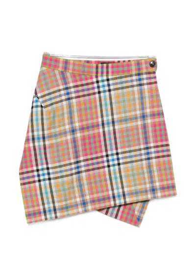 Vivienne Westwood Infinity Plaid-pattern Asymmetric Skirt In Multi