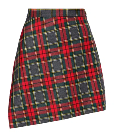 Vivienne Westwood Infinity Plaid Virgin Wool Miniskirt In Red