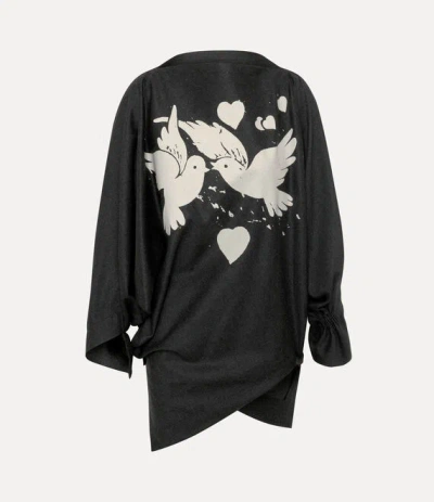 Vivienne Westwood Infinity Top Metallic Brushed Wo. Charcoal 44 Women In Black