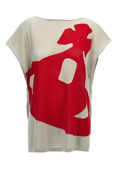 Vivienne Westwood 'intarsia Pixel Orb Beach' Top In Neutral