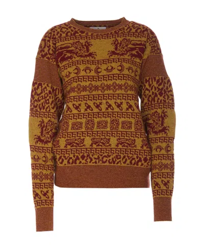 Vivienne Westwood Intarsia Wool-blend Jumper In Brown