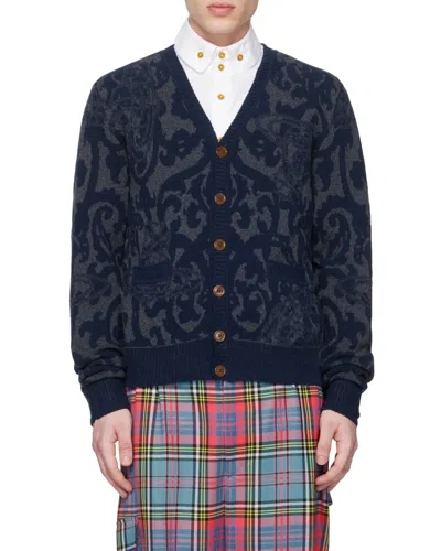Vivienne Westwood Iron Orb Cardigan In Blue