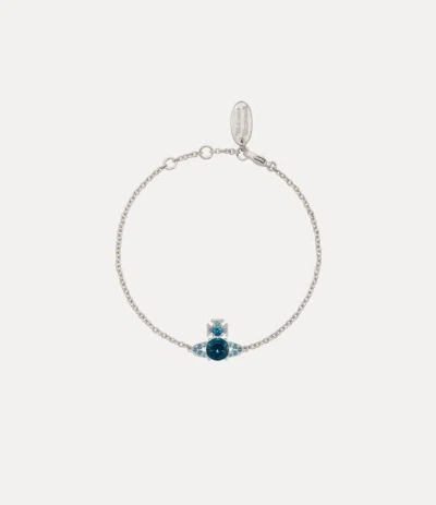 Vivienne Westwood Ismene Bracelet Platinum-dark-blue-cz Platinum-dark-blue-cz Women In Transparent