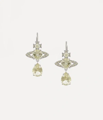 Vivienne Westwood Ismene Drop Earrings Platinum-yellow-cz Platinum-yellow-cz Women