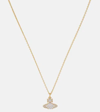 Vivienne Westwood Ismene Orb Embellished Pendant Necklace In Gold / White Cz