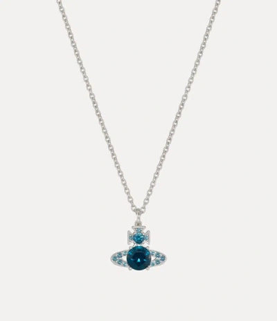 Vivienne Westwood Ismene Pendant Necklace Platinum-dark-blue-cz Platinum-dark-blue-cz Women In Metallic