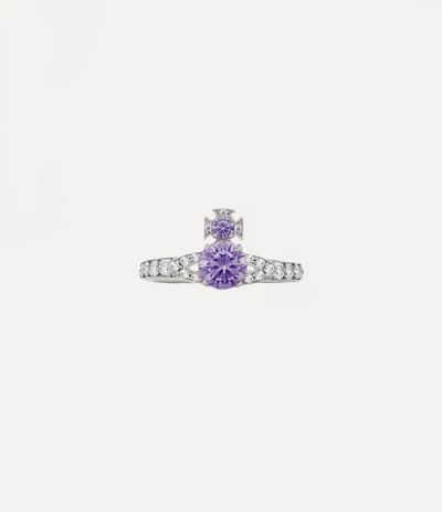 Vivienne Westwood Ismene Ring In Platinum-lavender-white-cz