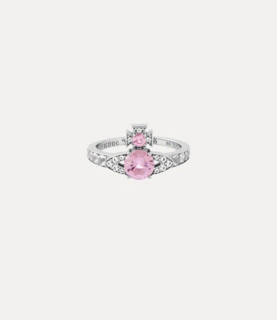 Vivienne Westwood Ismene Ring Platinum-white-pink-cz Platinum-white-pink-cz Unisex