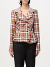 Vivienne Westwood Drunken Tailored Checked Wool Jacket In Rot