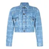 Vivienne Westwood Cropped Indigo Blue Jacket With Flap Pockets In Blue
