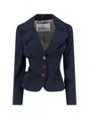 Vivienne Westwood Tailored Jacket With Buttoned Back Vent In Blue