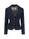 Vivienne Westwood Tailored Jacket With Buttoned Back Vent In Blue