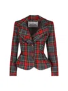 Vivienne Westwood Plaid Tailored Jacket With Notch Lapel And Button-detail Cuffs In Multi