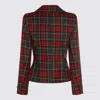 Vivienne Westwood Red And Green Wool Blazer In Burgundy