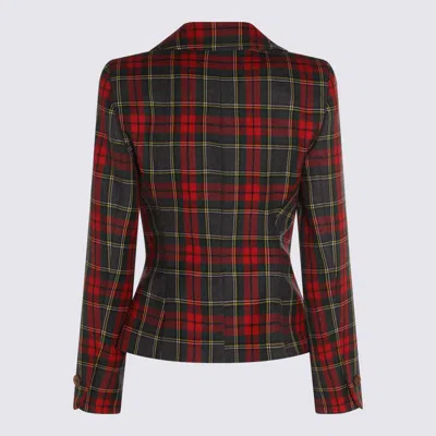 Vivienne Westwood Red And Green Wool Blazer In Multi