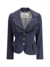 Vivienne Westwood Tailored Jacket With Buttoned Back Vent In Blue