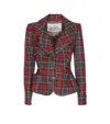 Vivienne Westwood Plaid Tailored Jacket With Notch Lapel And Button-detail Cuffs In Multi