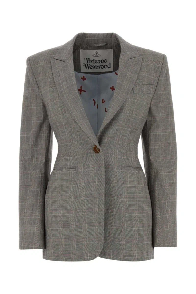Vivienne Westwood Embroidered Stretch Cotton Blazer In Multi