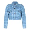 Vivienne Westwood Cropped Indigo Blue Jacket With Flap Pockets In Blue