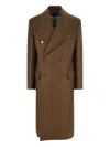 Vivienne Westwood Long Coat With Flap Pockets And Back Vent In Brown
