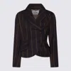 Vivienne Westwood Striped Blazer With Long Sleeves And Pockets In Blue