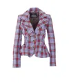 Vivienne Westwood Mens Multi Drunken Check Linen Jacket In Multi