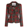 Vivienne Westwood Drunken Jacket With Tartan Wool Pattern In Red