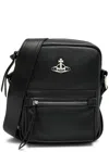 Vivienne Westwood Jackson Leather Cross-body Bag In Black And Caramel