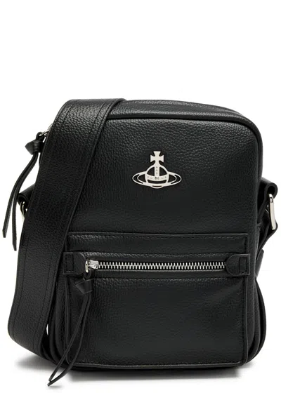 Vivienne Westwood Jackson Leather Cross-body Bag In Black And Caramel