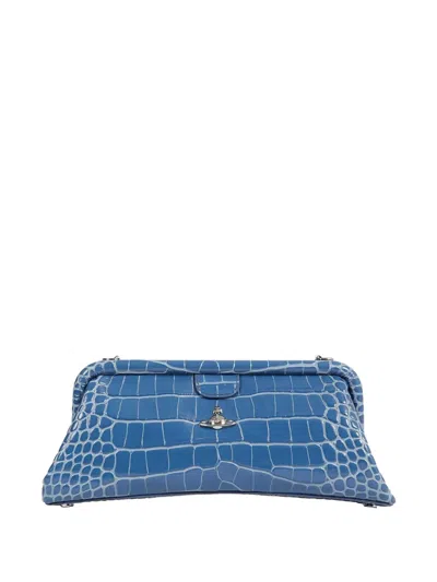 Vivienne Westwood Jane Croc-effect Shoulder Bag In Purple
