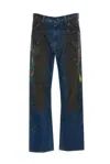 Vivienne Westwood Straight Leg Painted Jeans With Paint Splatter In Blue