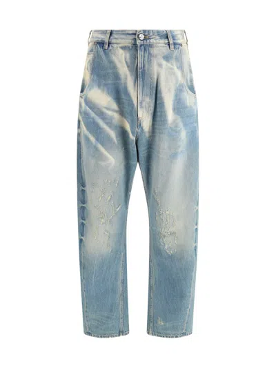 Vivienne Westwood Buckle Back Jeans Bleach Denim Blue Xl Unisex