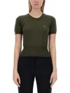 Vivienne Westwood Bea Orb-embroidered T-shirt In Green