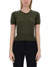 Vivienne Westwood Bea Orb-embroidered T-shirt In Green