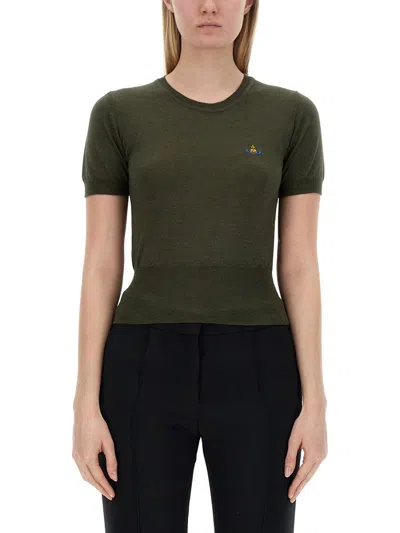 Vivienne Westwood Bea Orb-embroidered T-shirt In Green