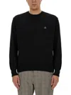 Vivienne Westwood Jersey With Orb Logo In Black