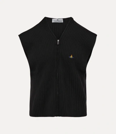Vivienne Westwood Jess Zip Vest Merino Wool / Cashmere Black M/l Unisex
