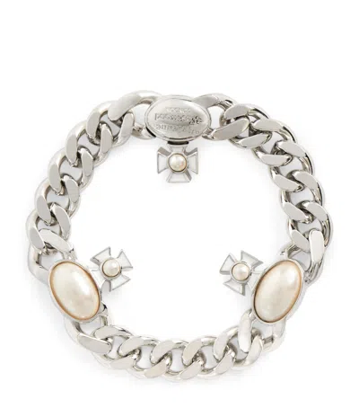 Vivienne Westwood Jewel-orb Gaby Bracelet In Silver