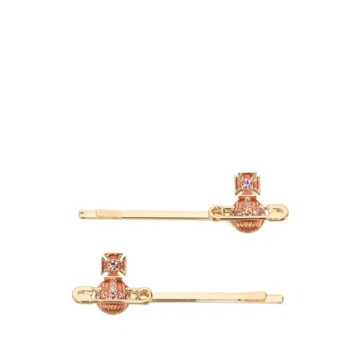 Vivienne Westwood Kitty Hair Clips In Multicolor
