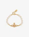 Vivienne Westwood Jewellery Womens Gold Light Coloradotopaz Mini Bas Relief Brass And Topaz Bracelet In Gold Light Coloradotopaz